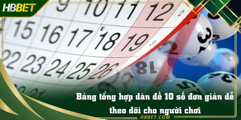 Bảng tổng hợp dàn đề 10 số đơn giản dễ theo dõi cho người