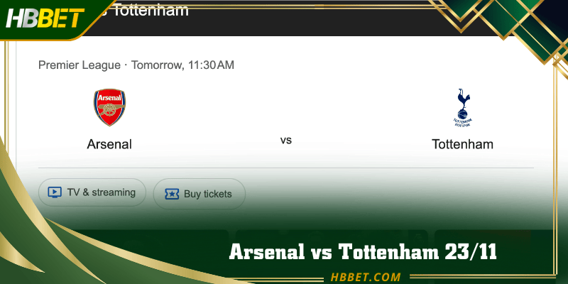 Điểm nổi bật của trận đấu Arsenal vs Tottenham